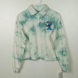 Disney Lilo & Stitch Top Small Tie Dye Pullover Junior's Mad Engine NWT